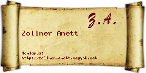 Zollner Anett névjegykártya
